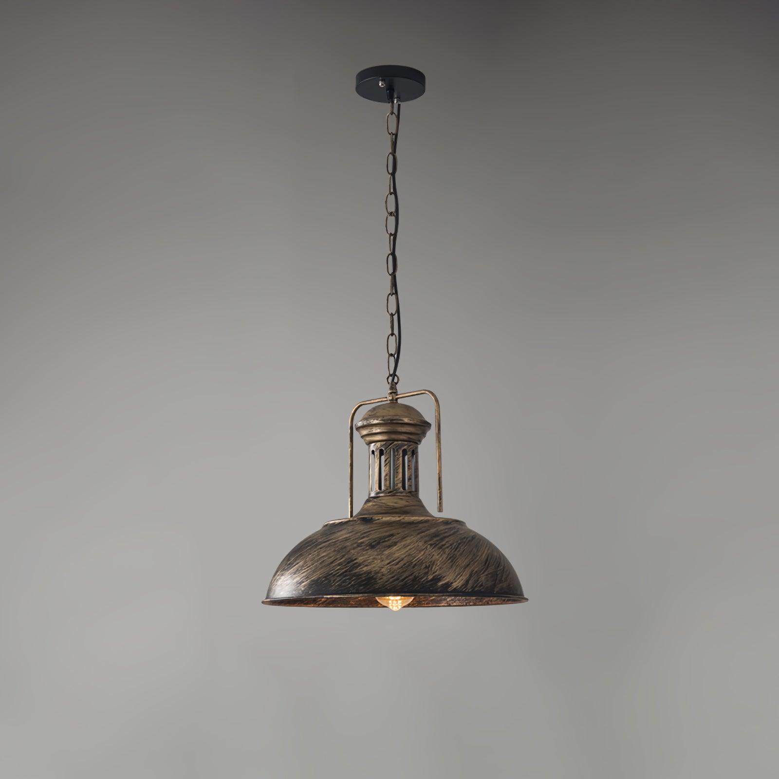 Vintage Industrial Pendant Light Fixture with Adjustable Chain for Kitchen, Dining Room & Bar Lighting
