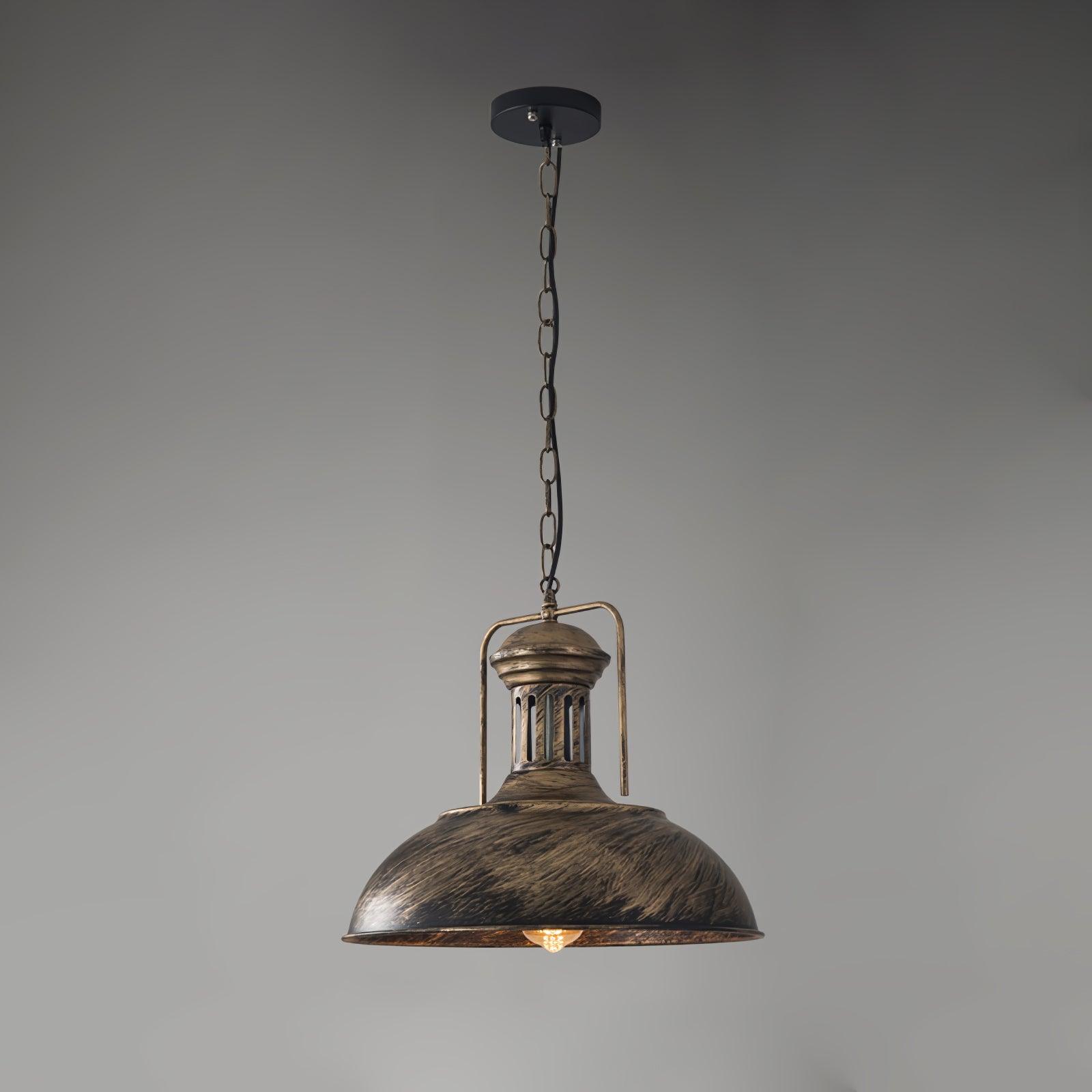 Vintage Industrial Pendant Light Fixture with Adjustable Chain for Kitchen, Dining Room & Bar Lighting