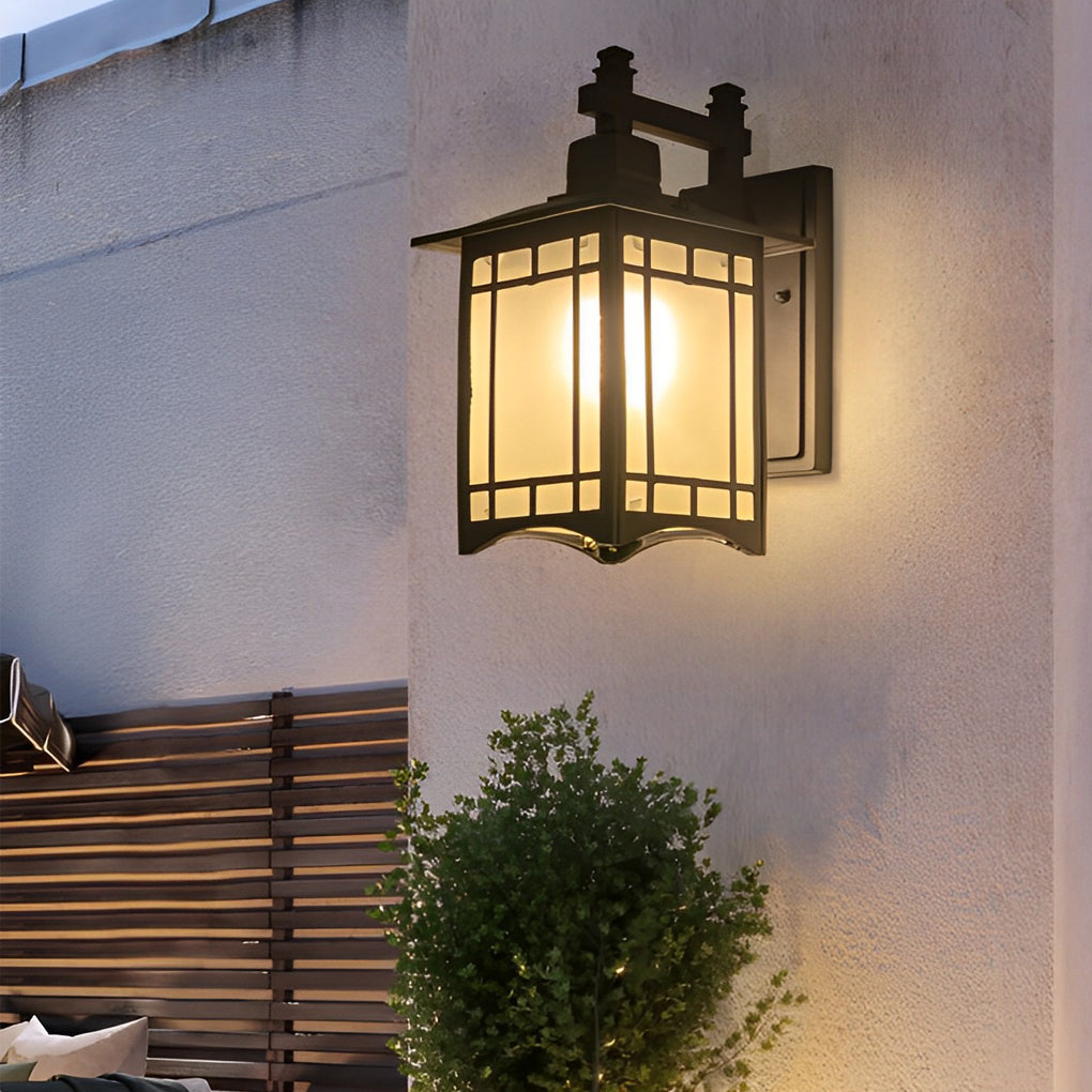 LED Vintage Solar Wall Lamp with Remote Control - Waterproof Retro Wall Sconce Lighting for Outdoor Use