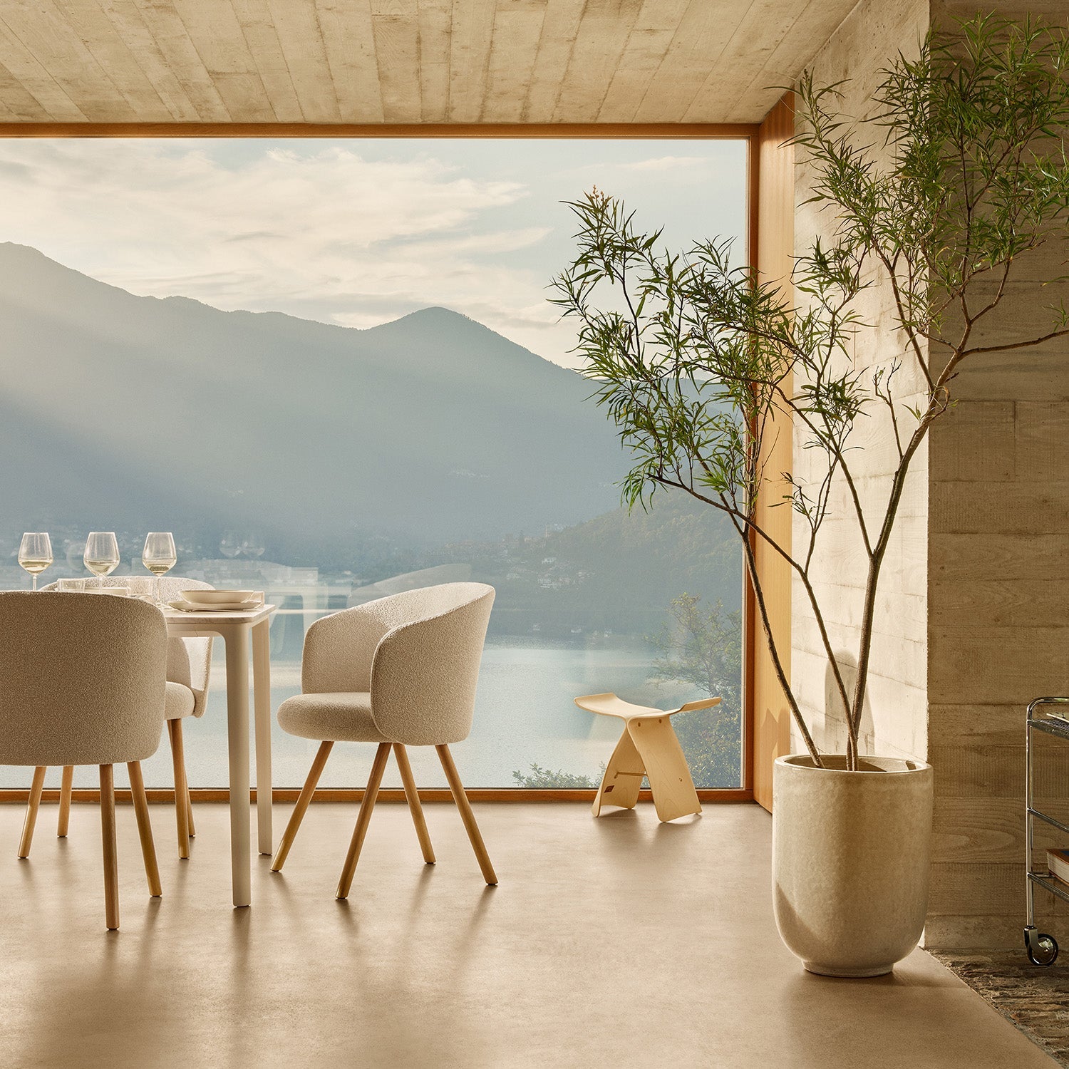 Vitra Butterfly Stool - Modern Wooden Accent Stool for Living Room & Home Decor