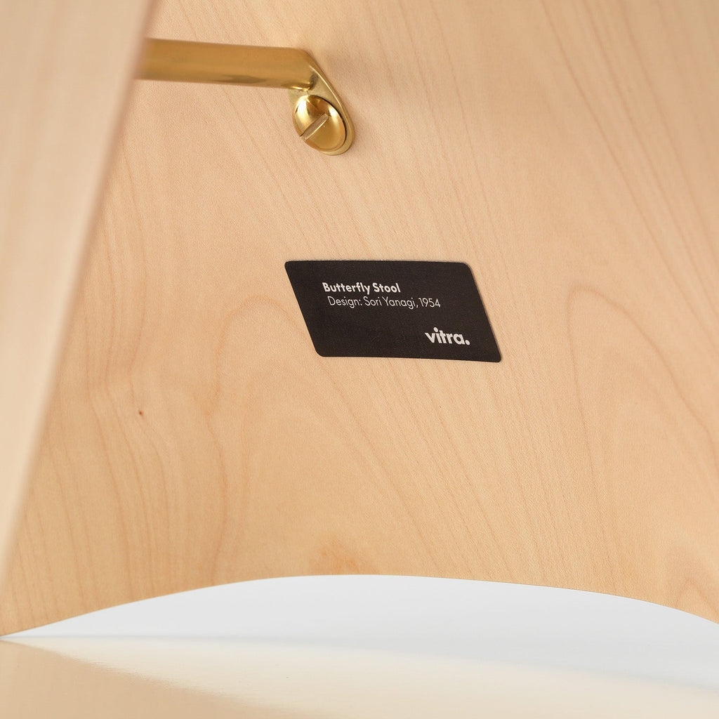 Vitra Butterfly Stool - Modern Wooden Accent Stool for Living Room & Home Decor