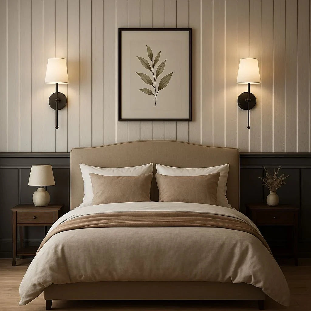 LED Wireless Fabric Wall Light Set of 2 with Free Bulbs - Modern Wall Sconces for Living Room, Bedroom, and Hallway Lighting