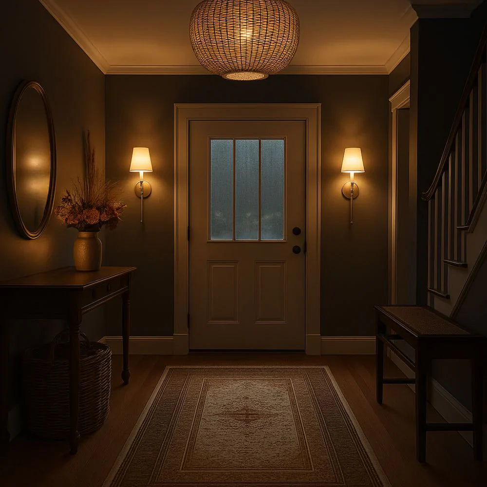 LED Wireless Fabric Wall Light Set of 2 with Free Bulbs - Modern Wall Sconces for Living Room, Bedroom, and Hallway Lighting
