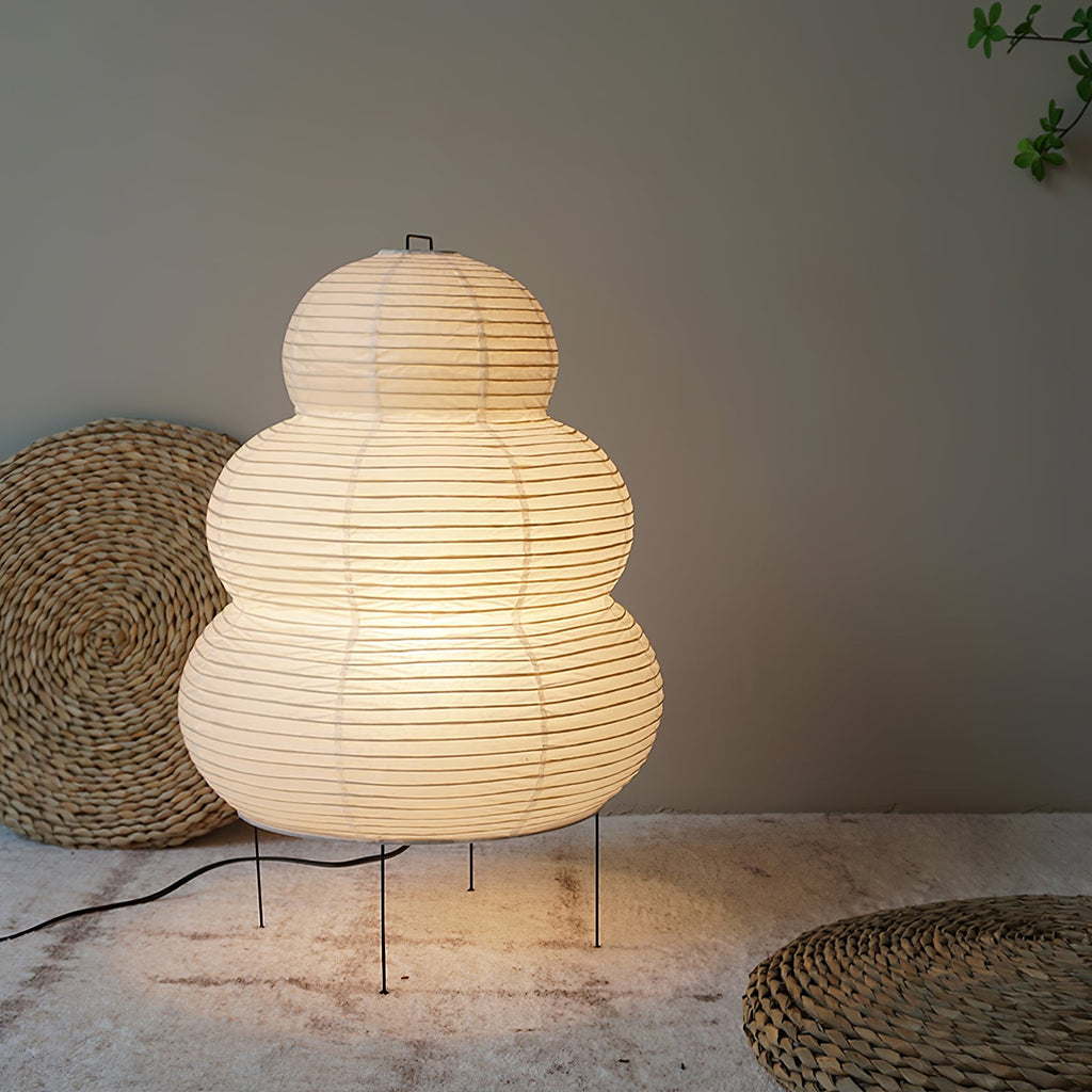 Japanese Paper Table Lamp - Minimalist Design for Living Room & Bedroom Lighting