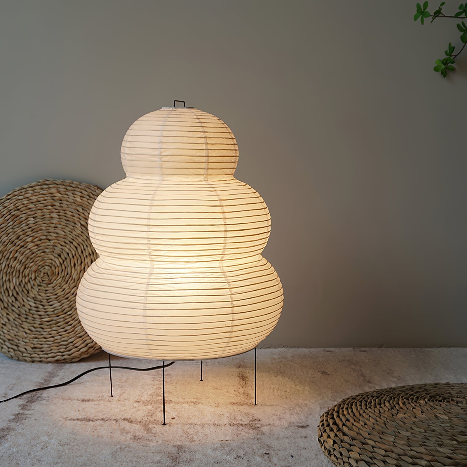 Japanese Paper Table Lamp - Minimalist Design for Living Room & Bedroom Lighting