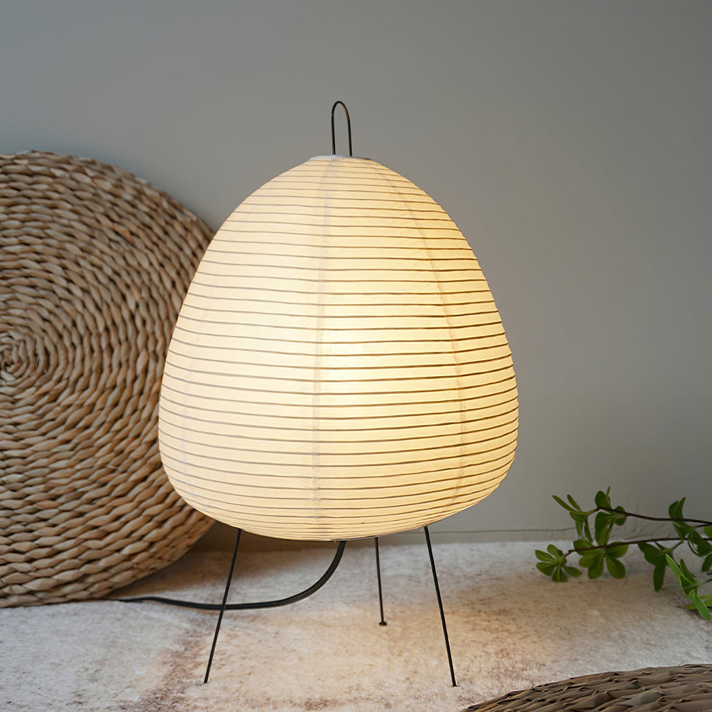 Japanese Paper Table Lamp - Minimalist Design for Living Room & Bedroom Lighting