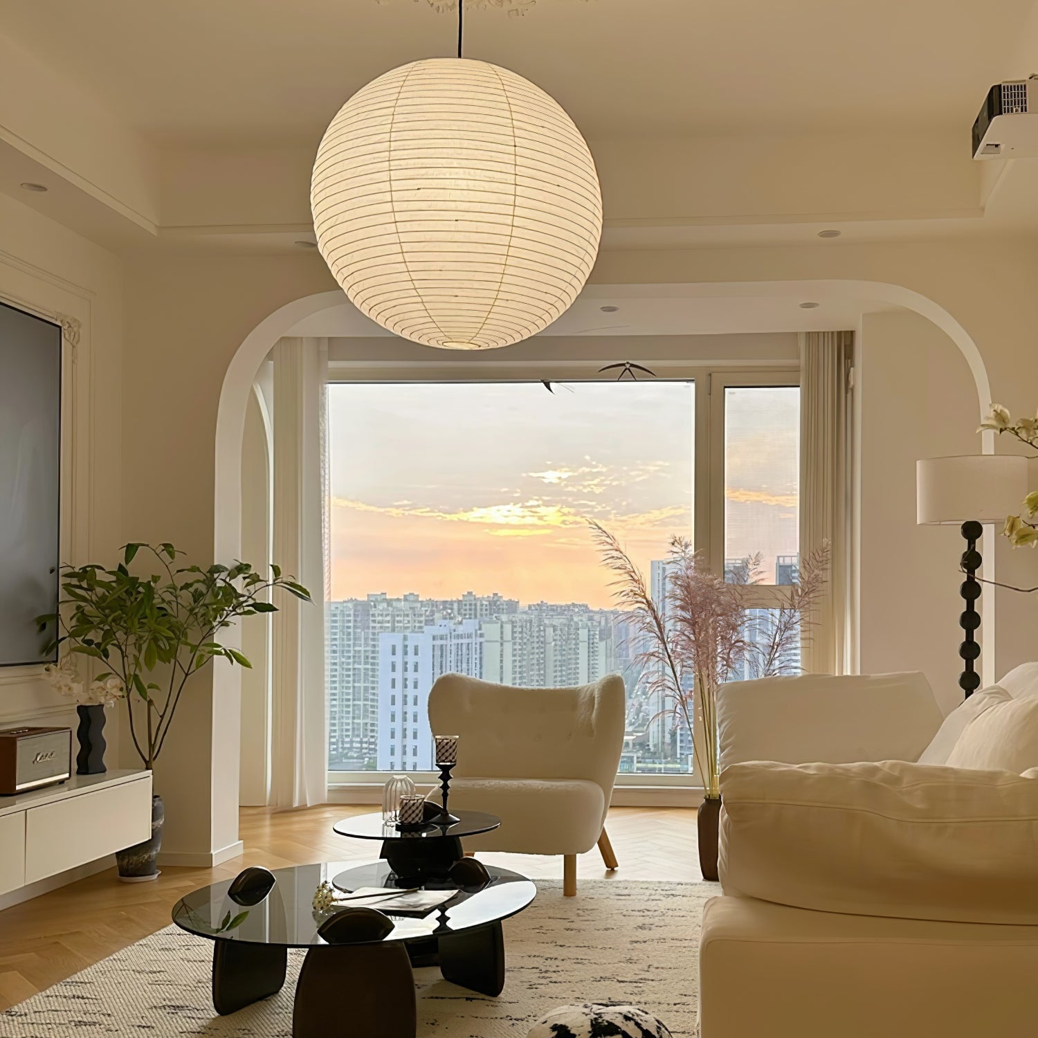 LED Pendant Swag Light Fixture - Modern Hanging Lamp for Living Room, Bedroom & Dining Room Lighting