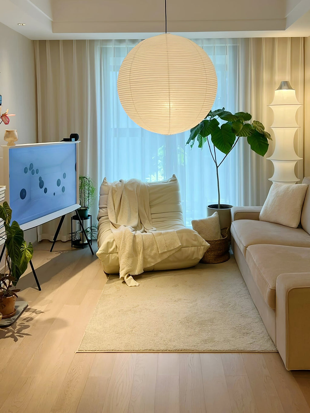 LED Pendant Swag Light Fixture - Modern Hanging Lamp for Living Room, Bedroom & Dining Room Lighting