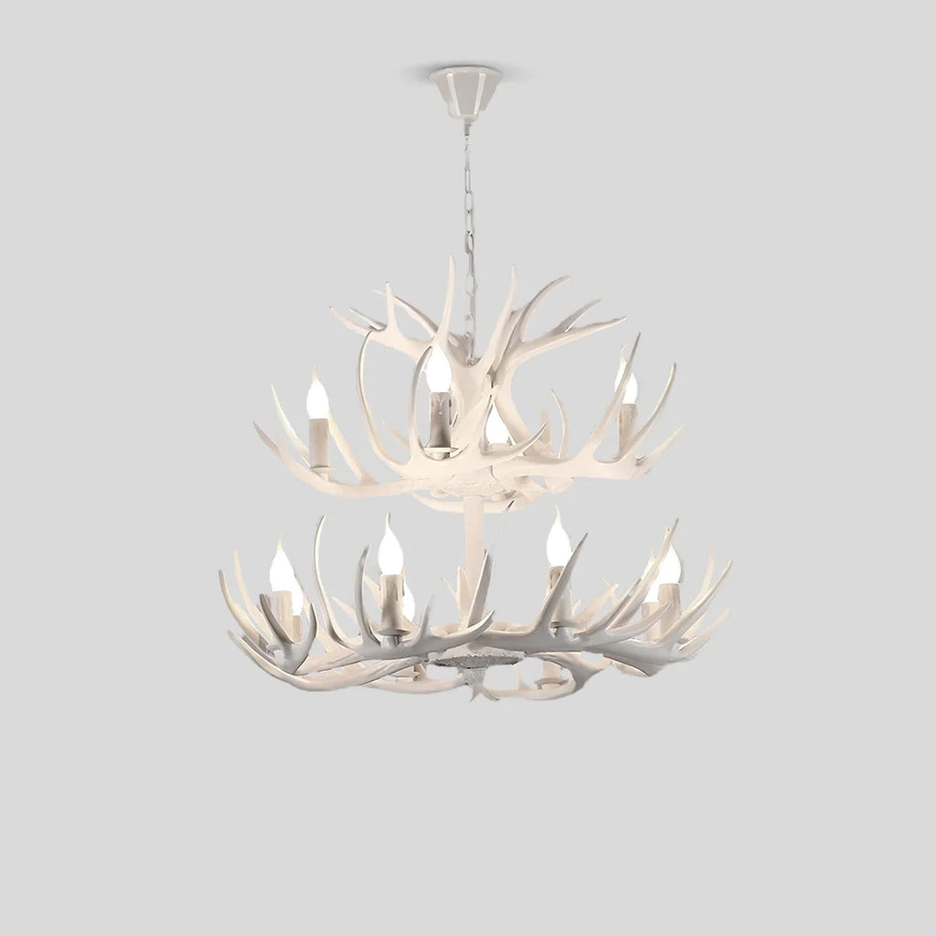 Antler Shape Resin Chandelier | Adjustable Height, Rustic Elegance & Ideal for Living Room, Dining Area, or Entryway