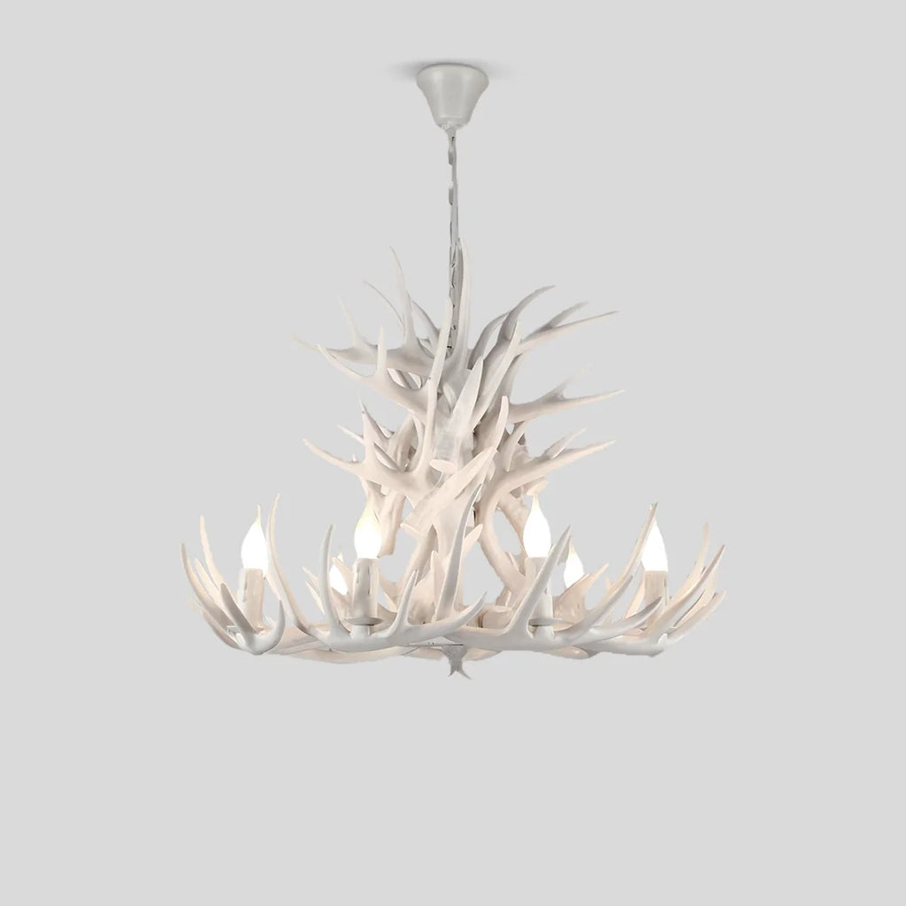 Antler Shape Resin Chandelier | Adjustable Height, Rustic Elegance & Ideal for Living Room, Dining Area, or Entryway
