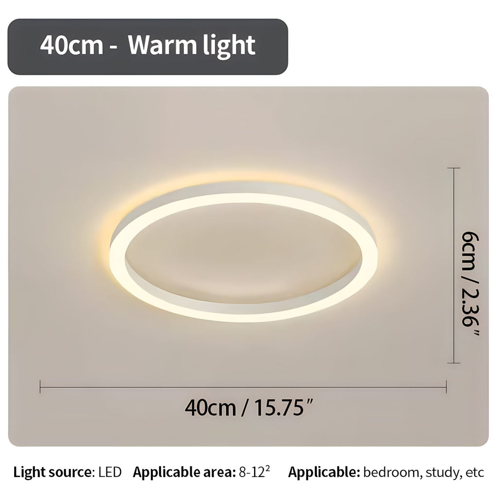 LED Circular Ceiling Lamp - Nordic Style Fixture for Bedroom Lighting & Home Decor