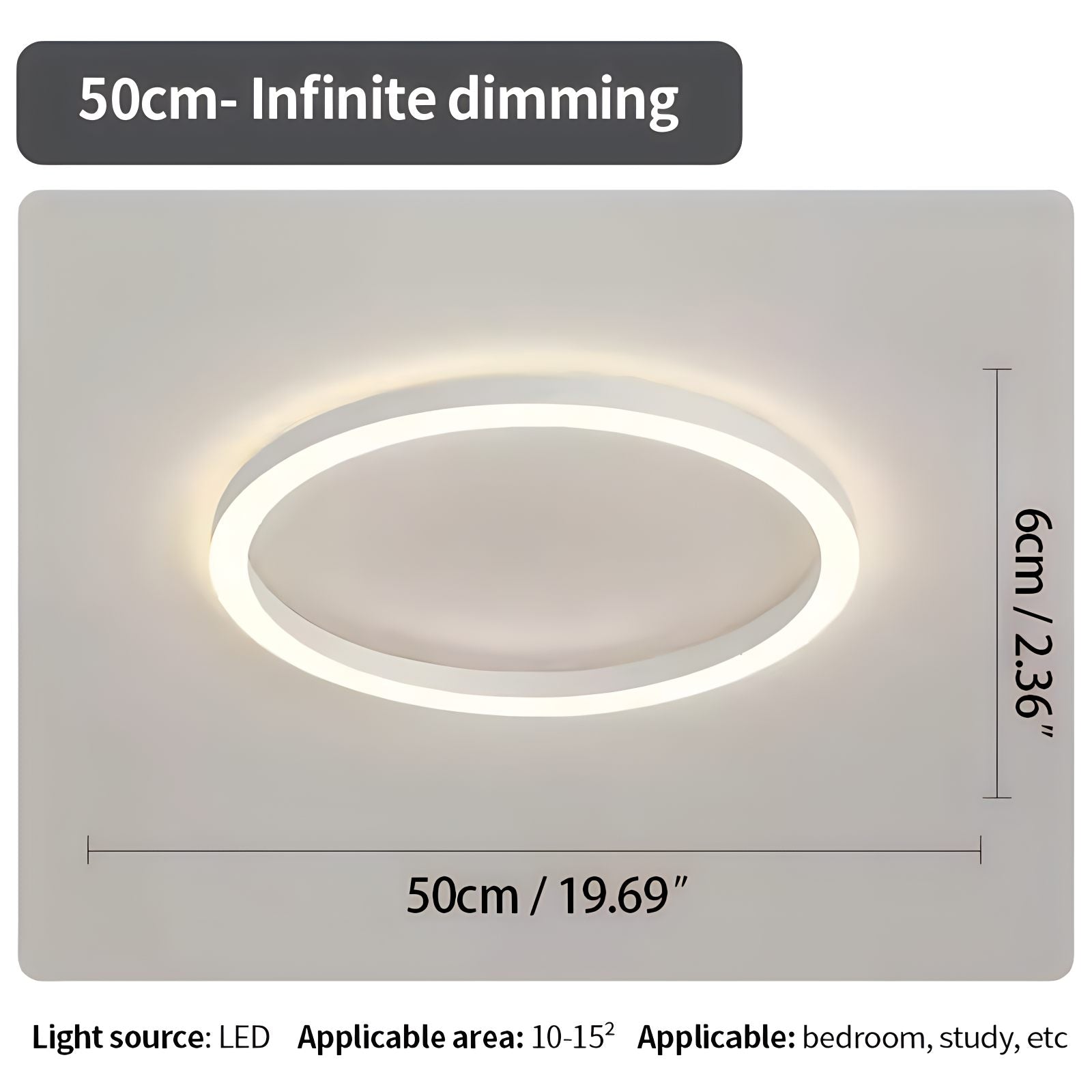LED Circular Ceiling Lamp - Nordic Style Fixture for Bedroom Lighting & Home Decor