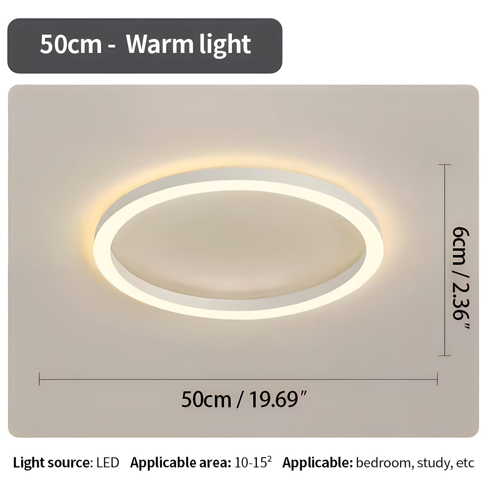LED Circular Ceiling Lamp - Nordic Style Fixture for Bedroom Lighting & Home Decor