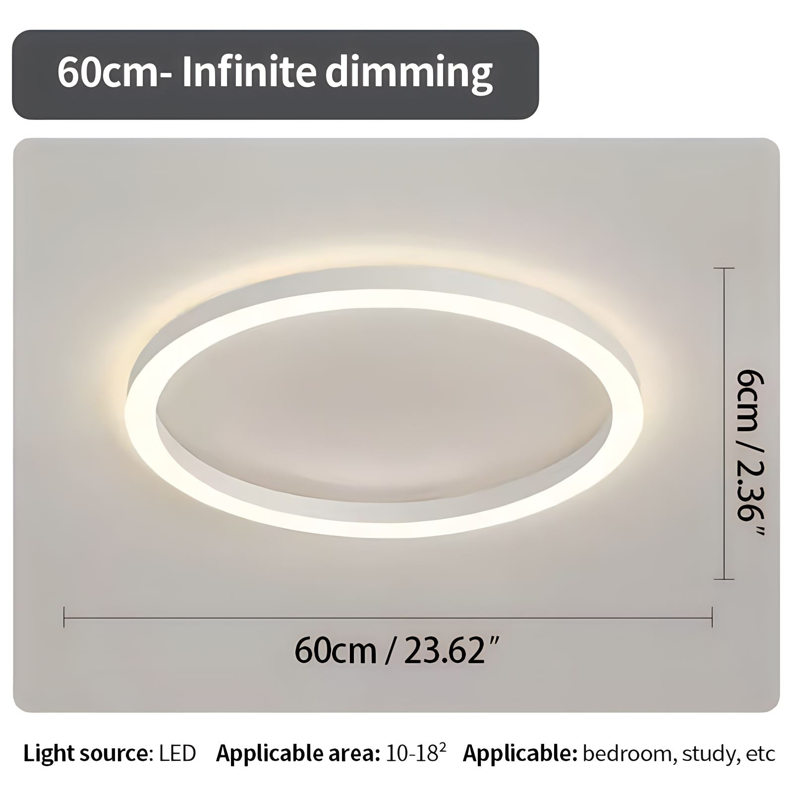 LED Circular Ceiling Lamp - Nordic Style Fixture for Bedroom Lighting & Home Decor