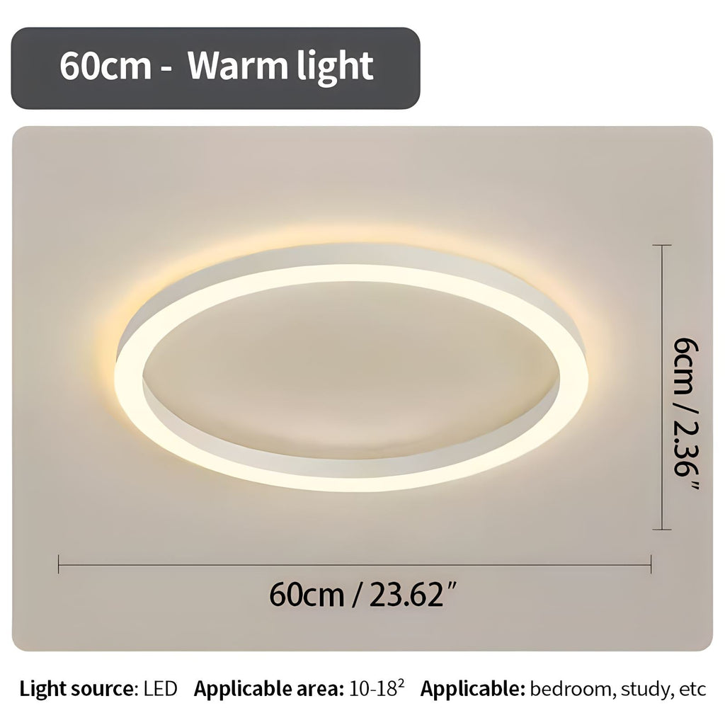 LED Circular Ceiling Lamp - Nordic Style Fixture for Bedroom Lighting & Home Decor