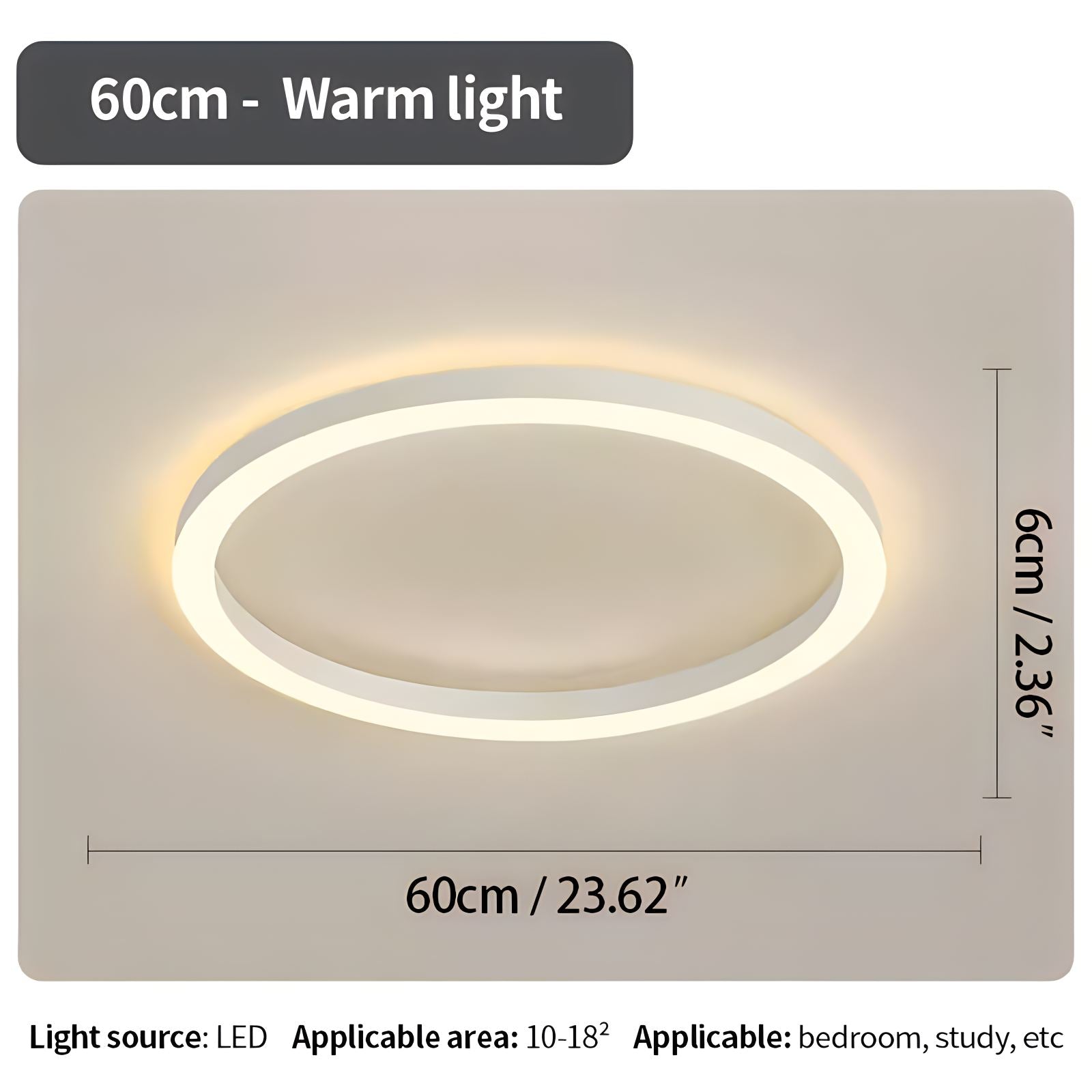 LED Circular Ceiling Lamp - Nordic Style Fixture for Bedroom Lighting & Home Decor