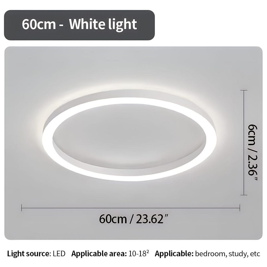 LED Circular Ceiling Lamp - Nordic Style Fixture for Bedroom Lighting & Home Decor
