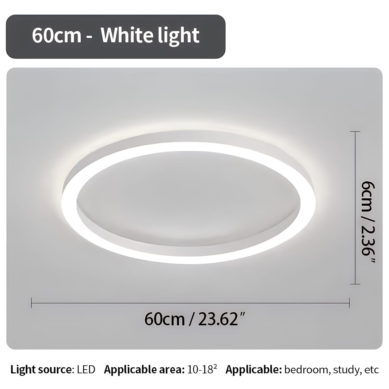 LED Circular Ceiling Lamp - Nordic Style Fixture for Bedroom Lighting & Home Decor