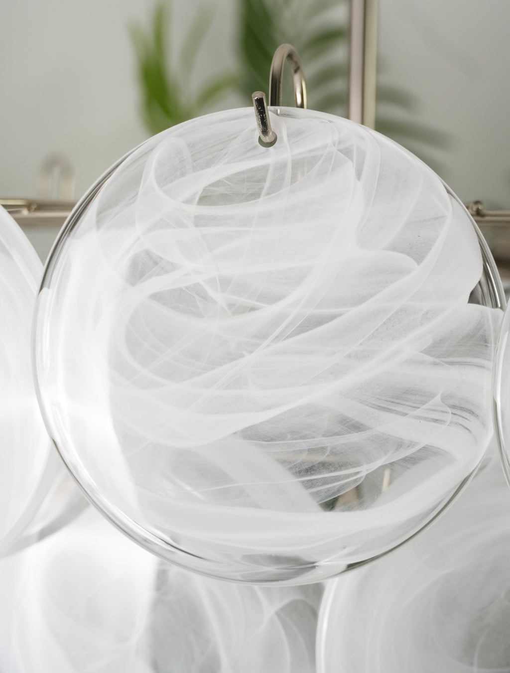 Murano Glass Disc Chandelier - Modern Pendant Light Fixture for Dining Room & Living Room Decor
