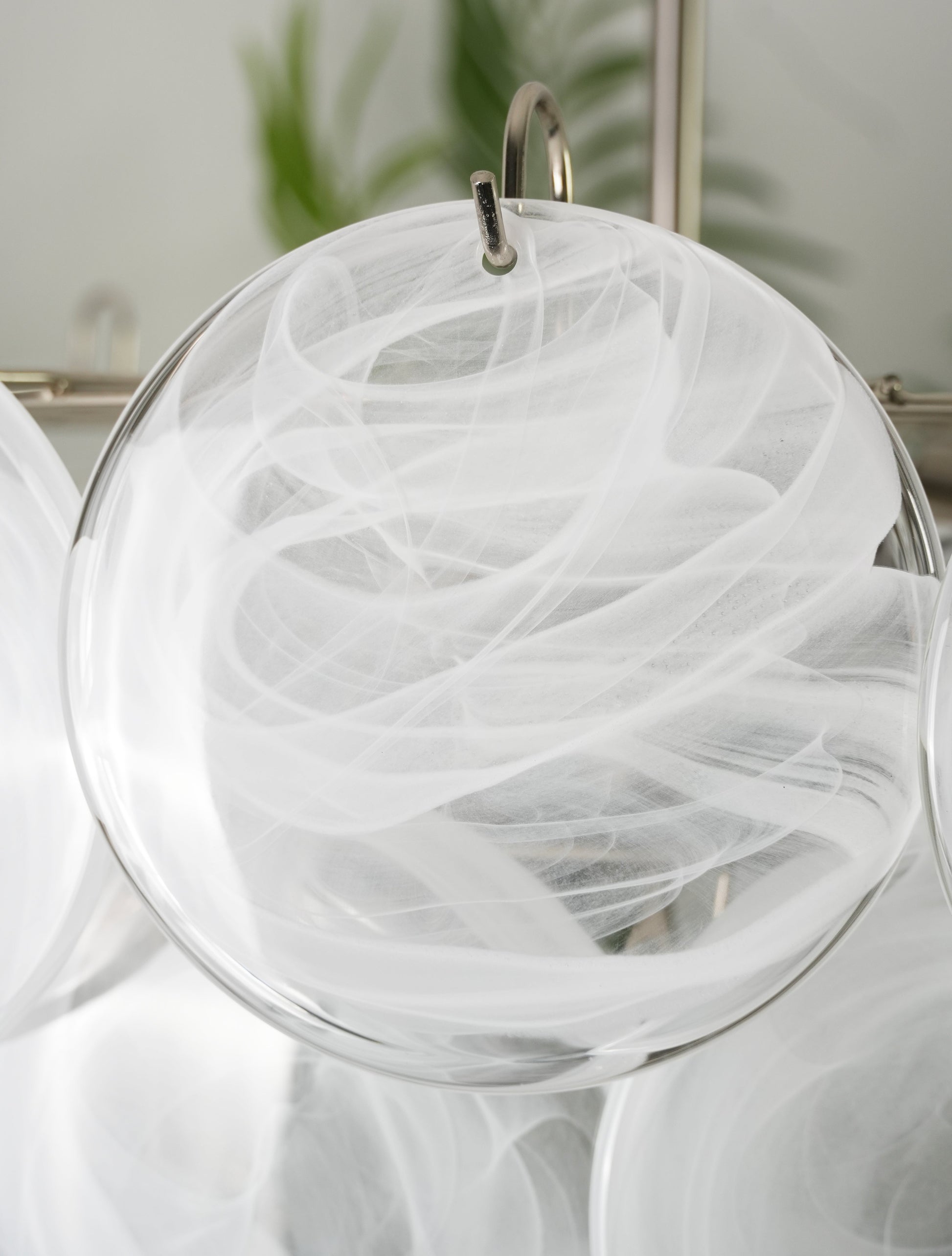 Murano Glass Disc Chandelier - Modern Pendant Light Fixture for Dining Room & Living Room Decor