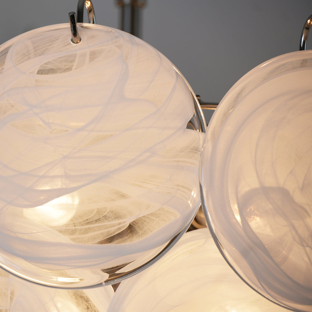 Murano Glass Disc Chandelier - Modern Pendant Light Fixture for Dining Room & Living Room Decor