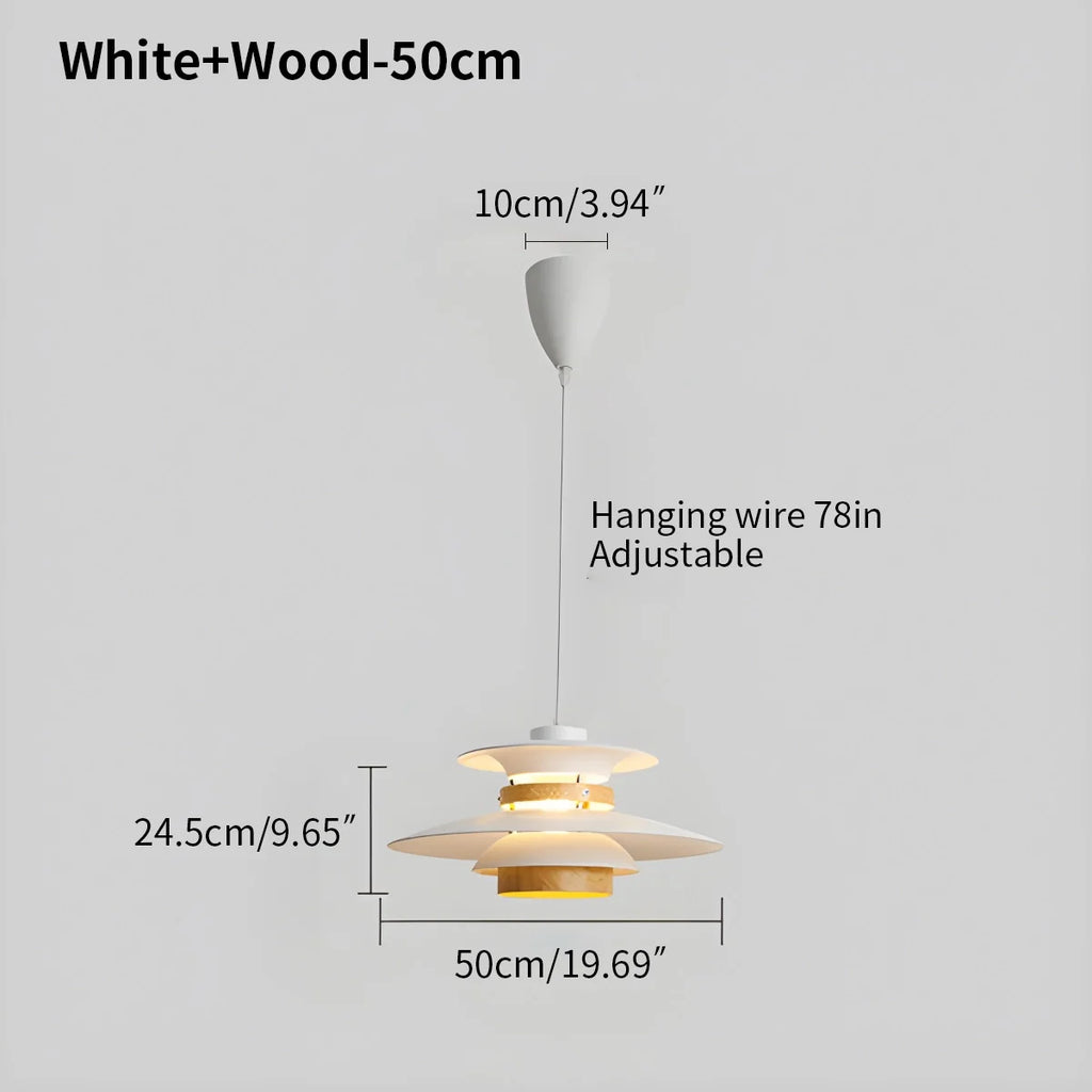 UFO Pendant Light | Adjustable Height, Durable Metal & Wood Design for Kitchen and Dining Areas