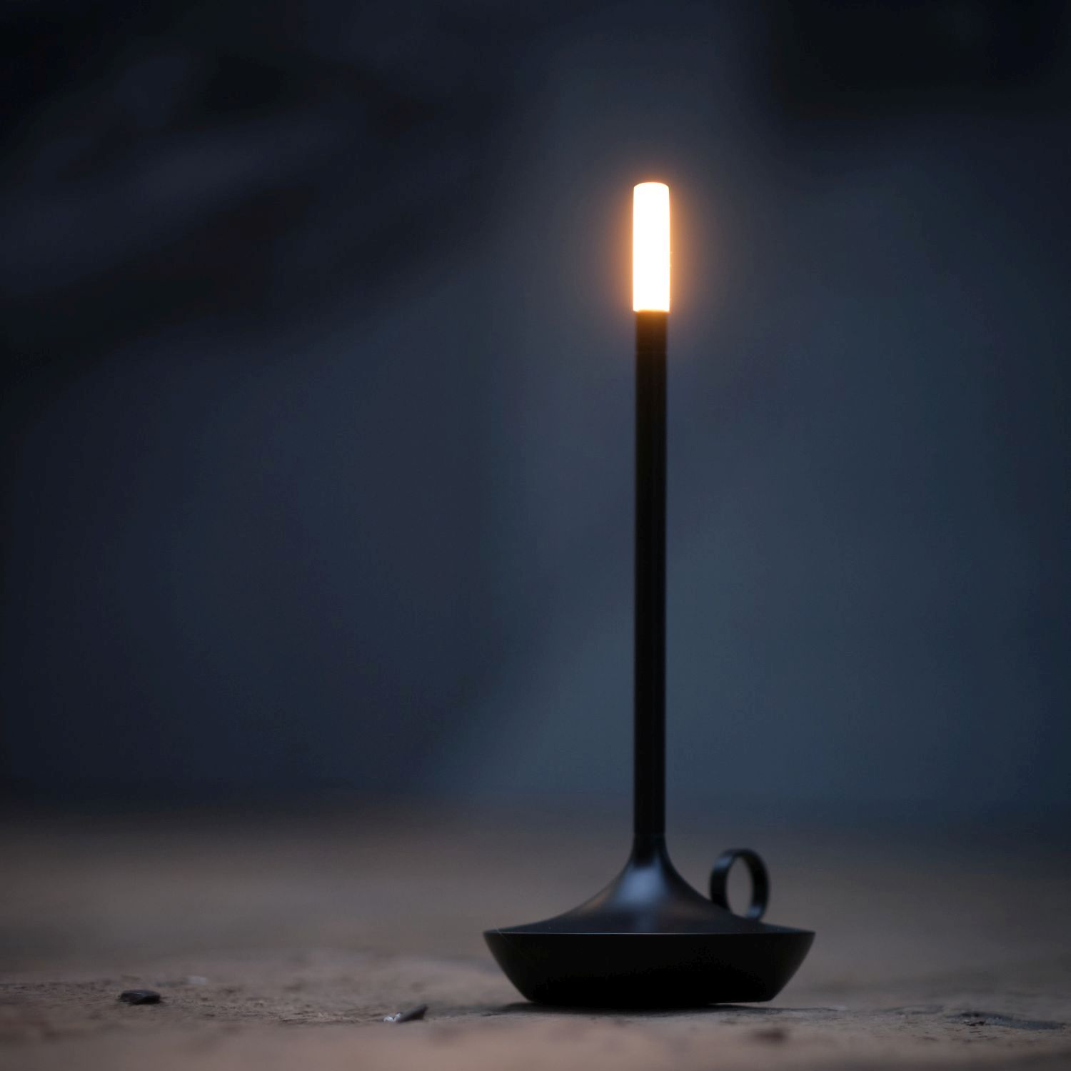 Gray Portable LED Table Lamp with Adjustable Brightness for Indoor and Outdoor Use