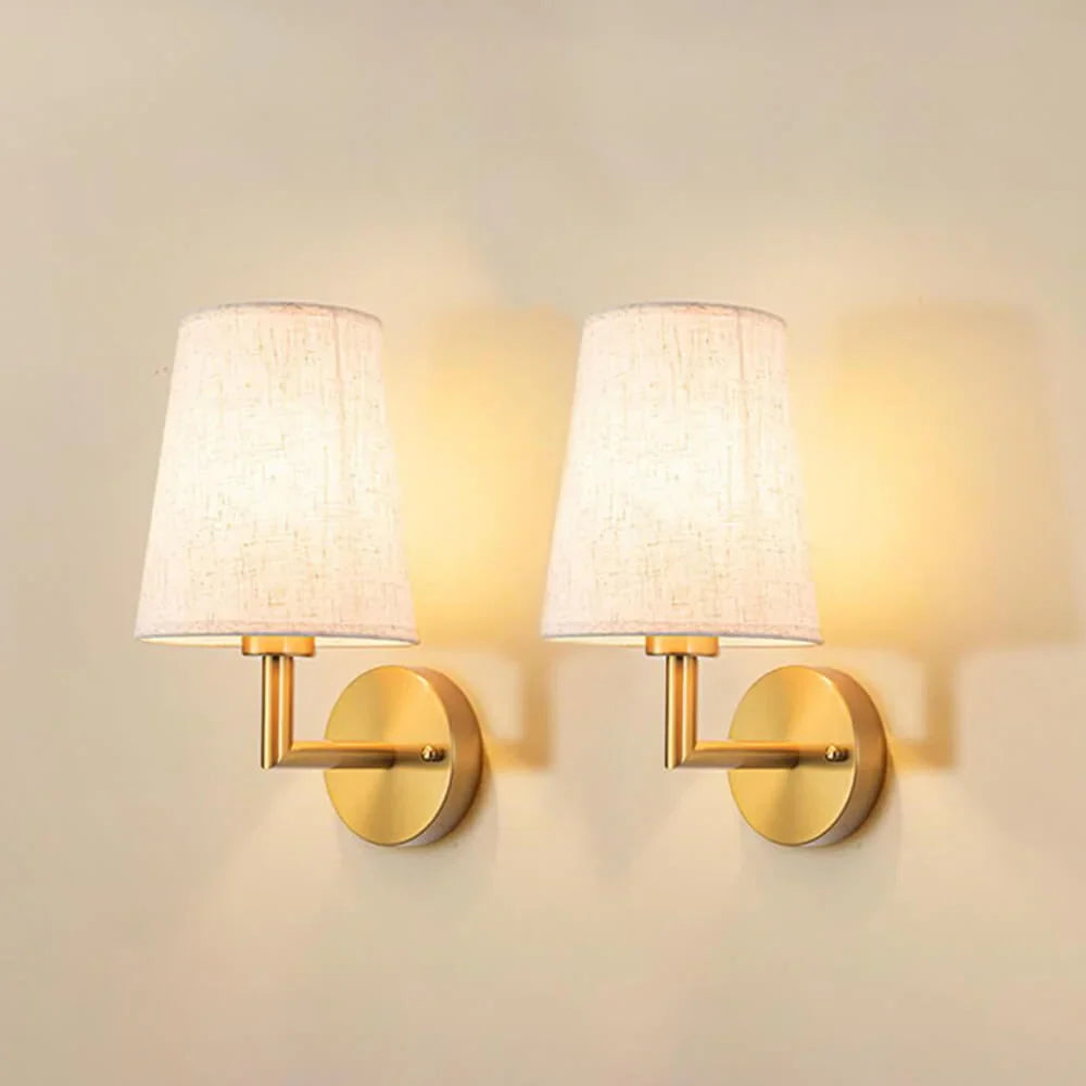 Wireless Fabric Wall Lamp Set - Modern Soft Light Fixtures for Bedroom, Living Room, and Hallway Decor (2 Packs)