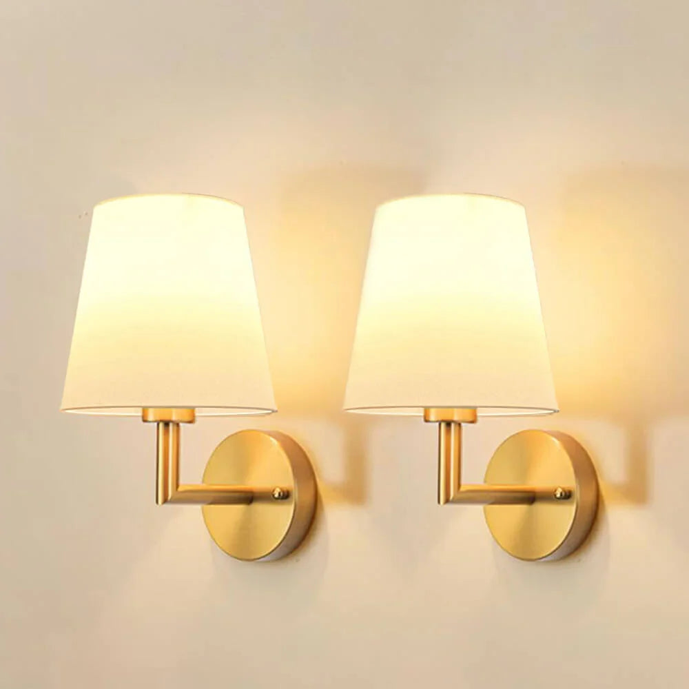 Wireless Fabric Wall Lamp Set - Modern Soft Light Fixtures for Bedroom, Living Room, and Hallway Decor (2 Packs)