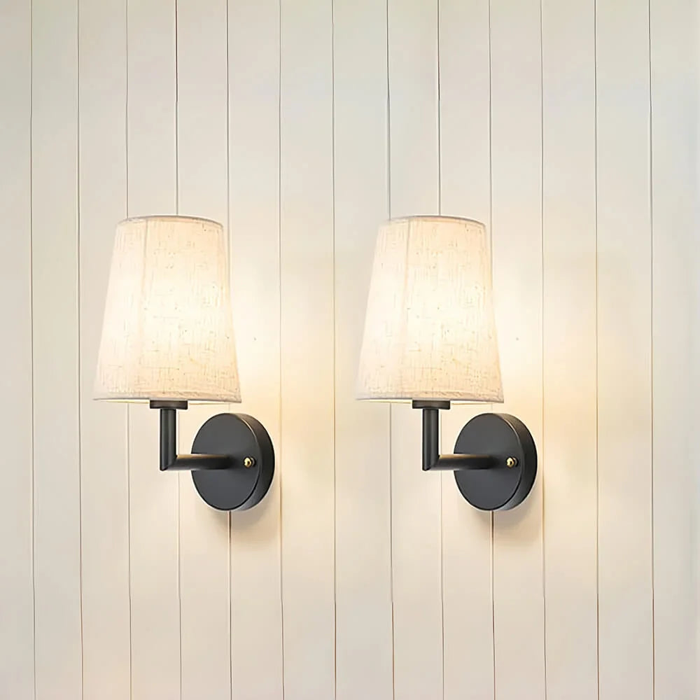 Wireless Fabric Wall Lamp Set - Modern Soft Light Fixtures for Bedroom, Living Room, and Hallway Decor (2 Packs)
