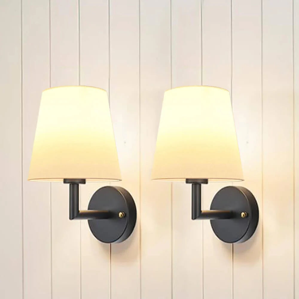 Wireless Fabric Wall Lamp Set - Modern Soft Light Fixtures for Bedroom, Living Room, and Hallway Decor (2 Packs)