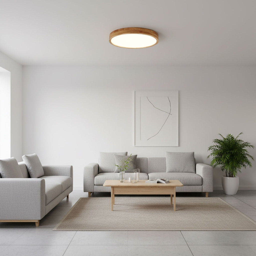Wooden Geometric Ceiling Light | Adjustable LED, Natural Wood & Acrylic Shades for Modern Home Decor