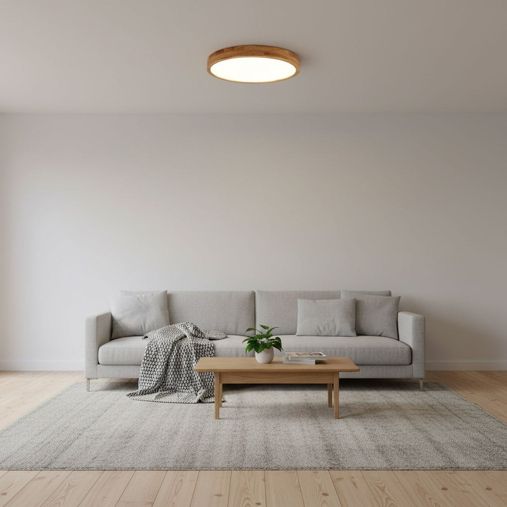 Wooden Geometric Ceiling Light | Adjustable LED, Natural Wood & Acrylic Shades for Modern Home Decor