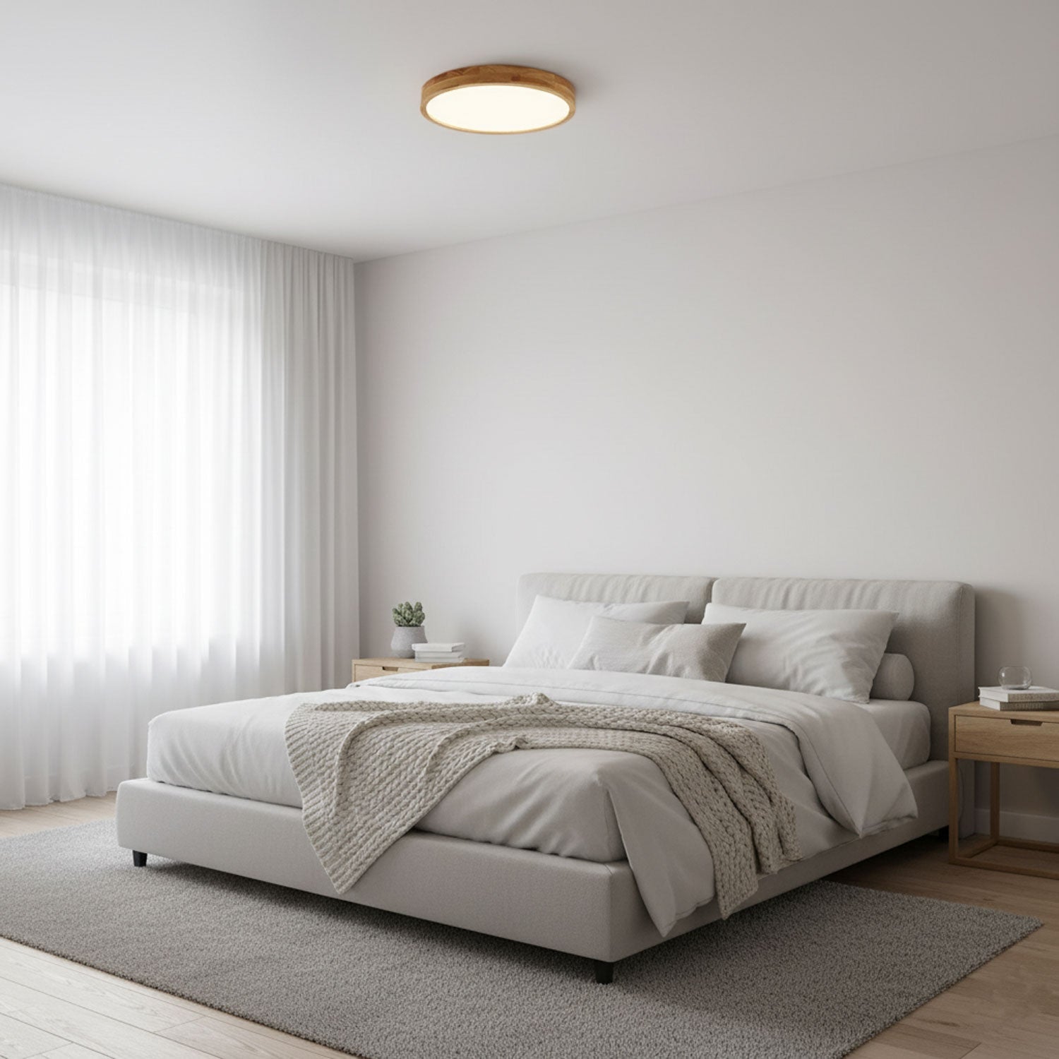 Wooden Geometric Ceiling Light | Adjustable LED, Natural Wood & Acrylic Shades for Modern Home Decor