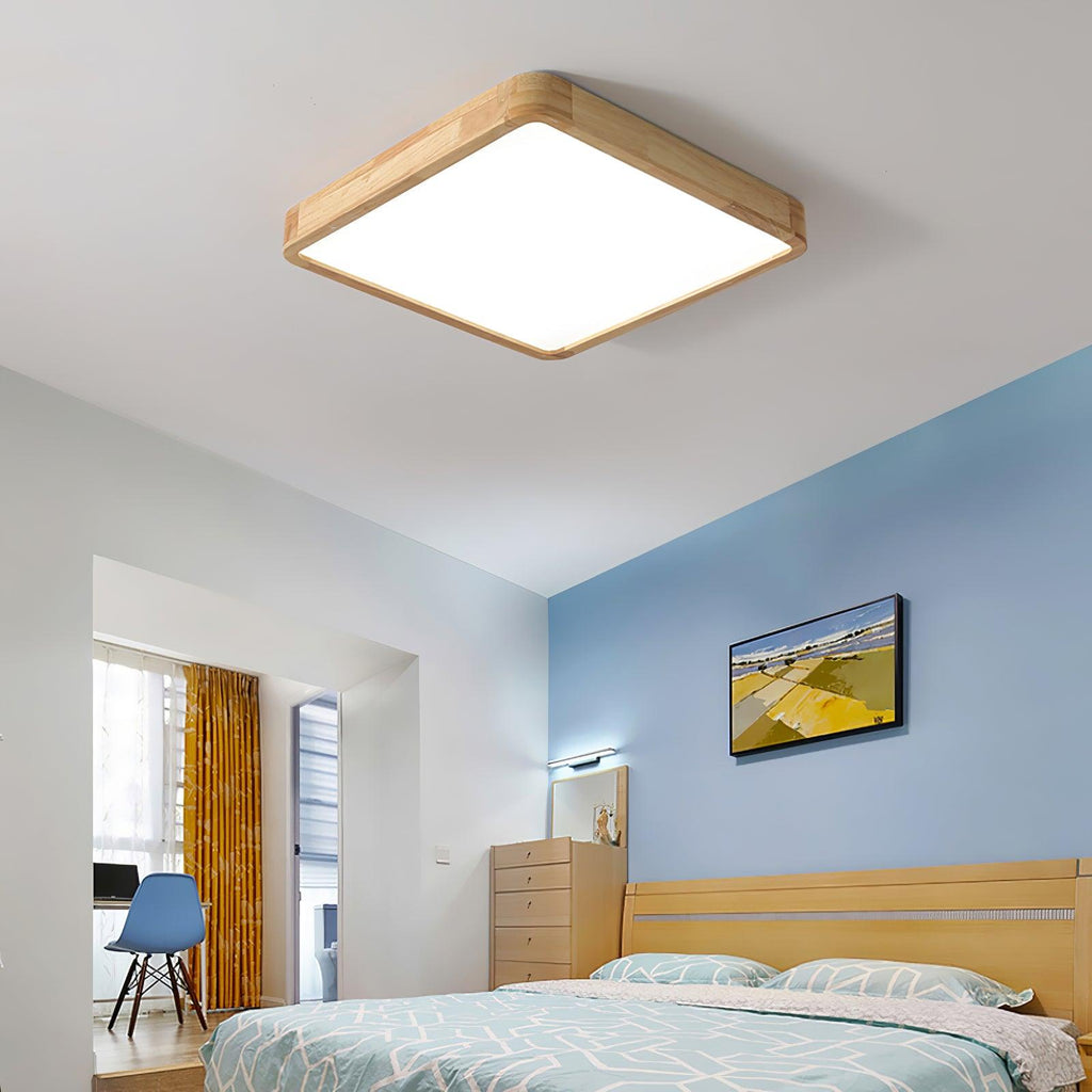 Wooden Geometric Ceiling Light | Adjustable LED, Natural Wood & Acrylic Shades for Modern Home Decor