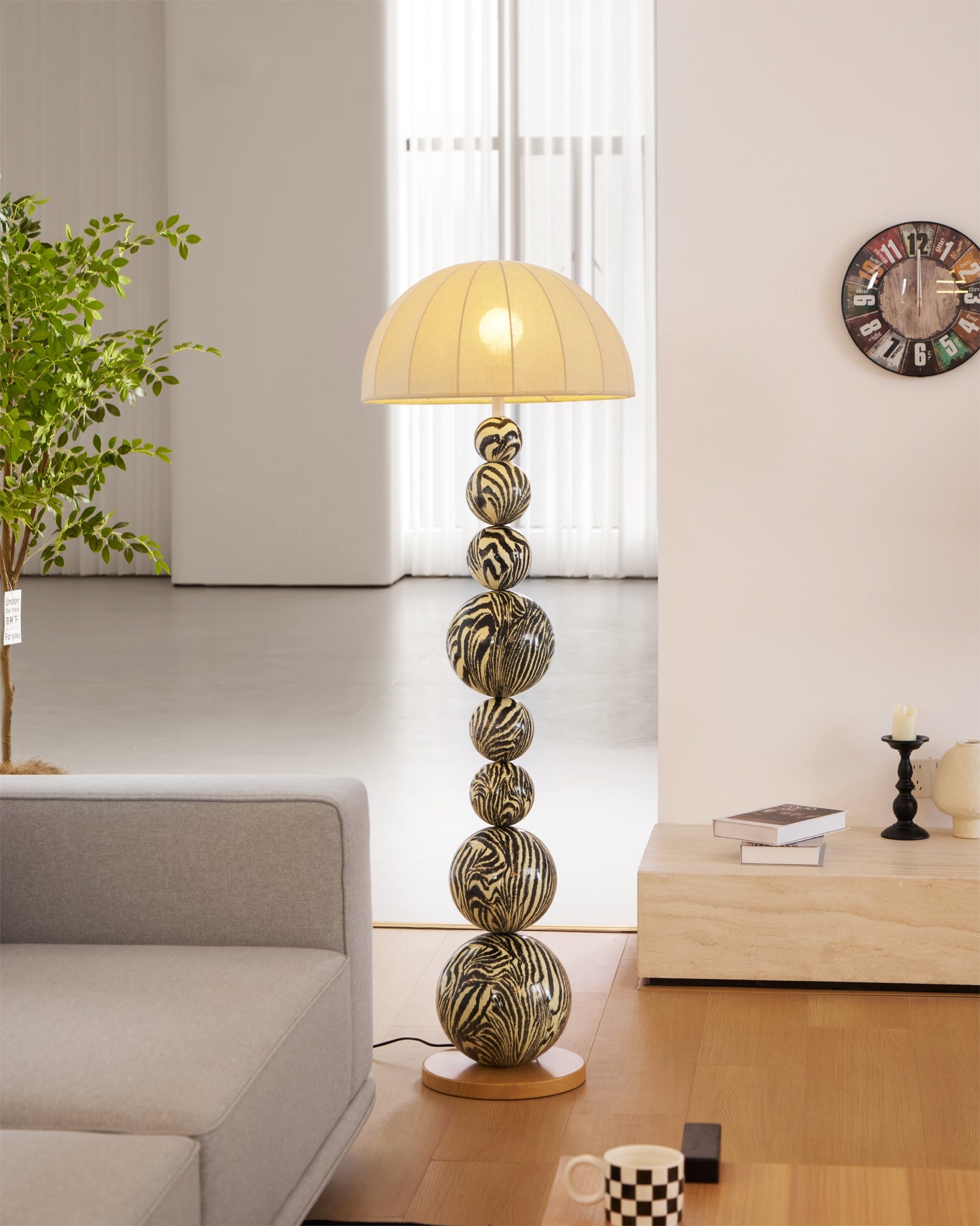 LED Zebra Floor Lamp with Adjustable Height and Unique Design for Living Room & Bedroom Lighting