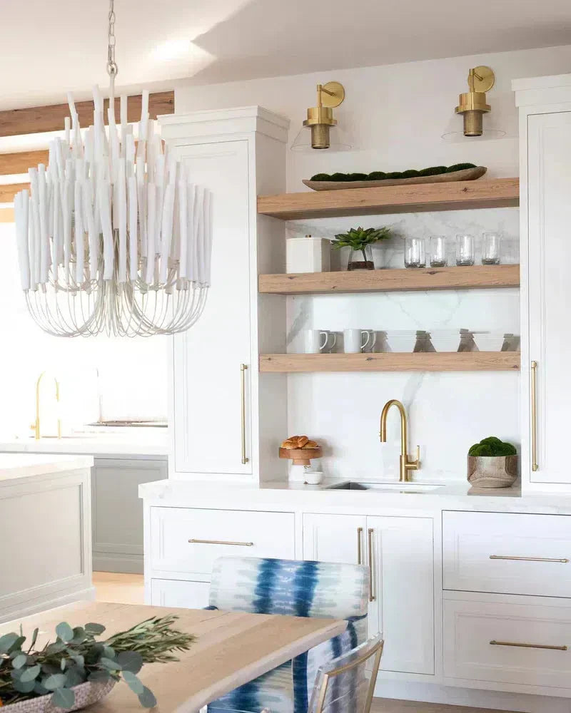 21" Wide Chandelier - Modern 36" Hanging Light Fixture for Dining Room & Entryway