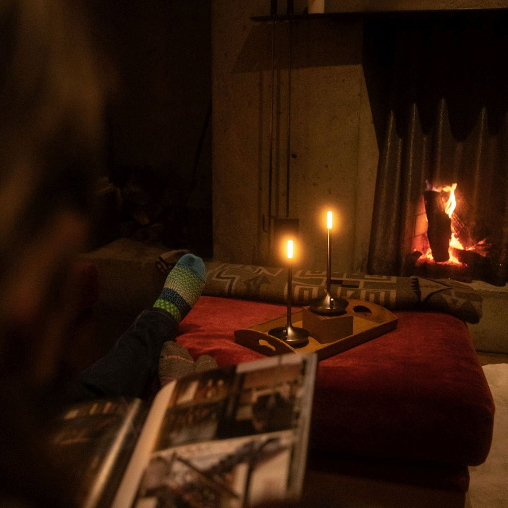 Gray Portable LED Table Lamp with Adjustable Brightness for Indoor and Outdoor Use