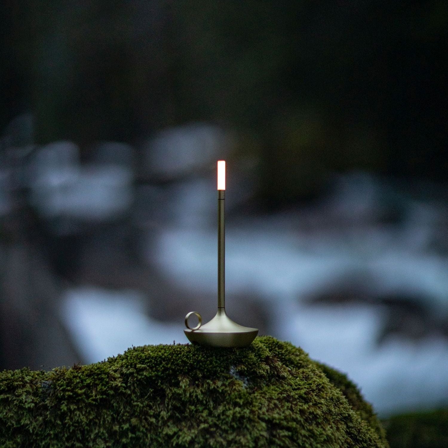 Gray Portable LED Table Lamp with Adjustable Brightness for Indoor and Outdoor Use