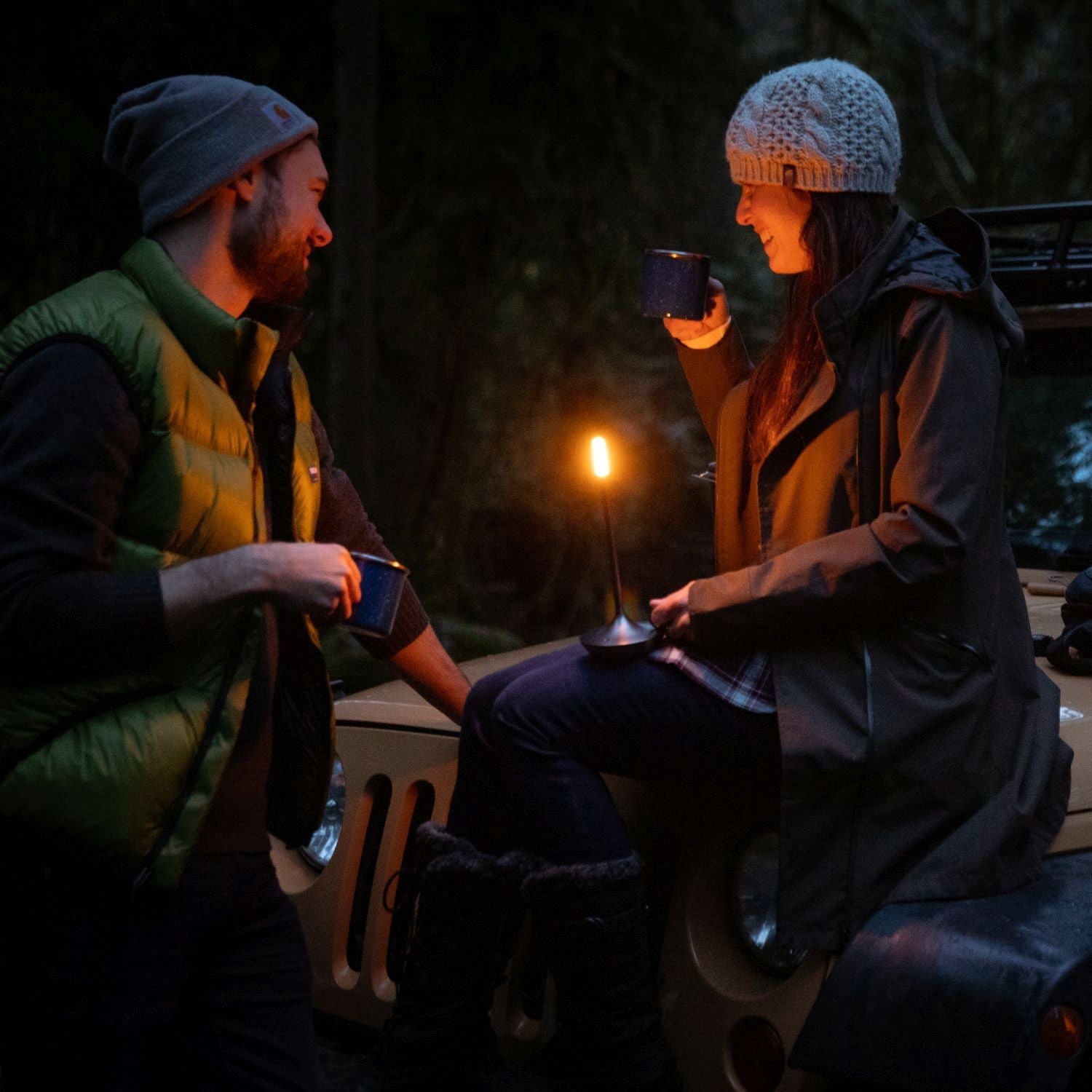 Gray Portable LED Table Lamp with Adjustable Brightness for Indoor and Outdoor Use