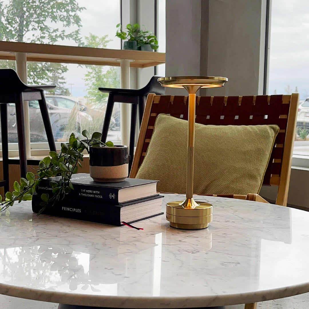 Cordless Metallic Table Lamp - Modern Design for Home & Office Lighting