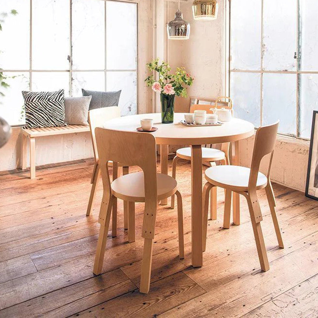 Artek Chair 66 - Modern Birch Wood Dining Chair for Home & Office Use