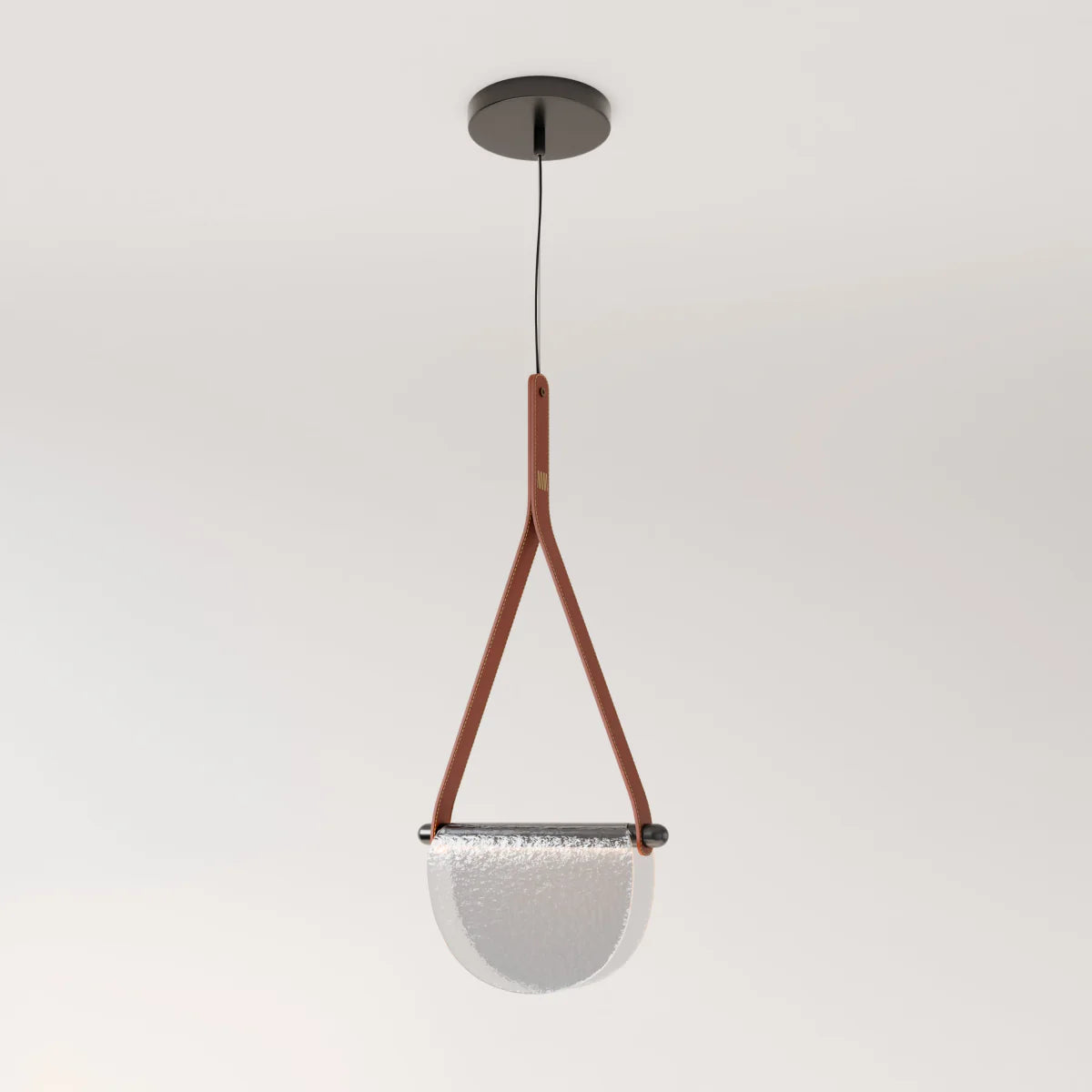 Leather Pendant Light Fixture - Modern Design for Dining Room, Kitchen, or Living Room - Adjustable Height & Warm White LED Bulb Included