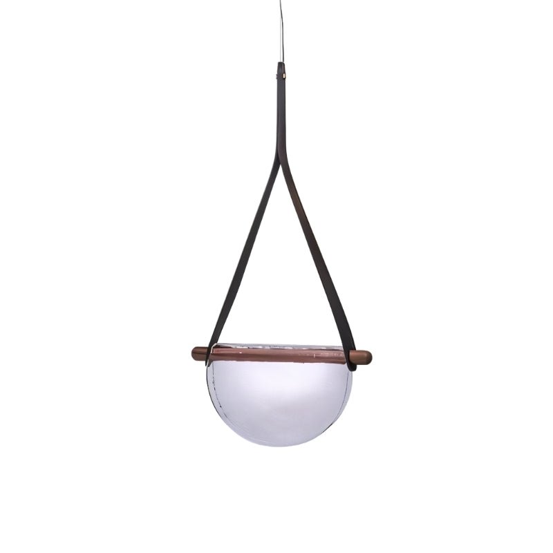 Leather Pendant Light Fixture - Modern Design for Dining Room, Kitchen, or Living Room - Adjustable Height & Warm White LED Bulb Included