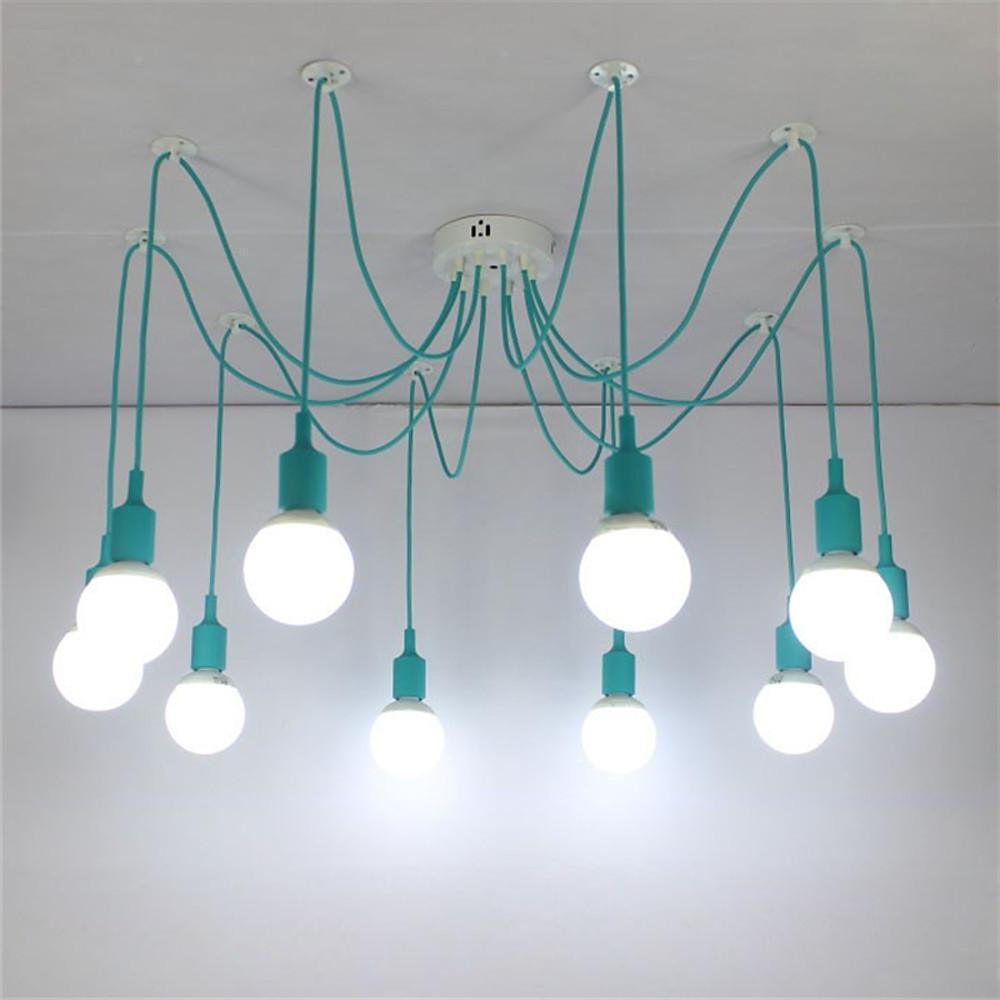 10-Head Adjustable Cluster Spider Pendant Light Fixture for Modern Home Decor & Customizable Ceiling Lighting