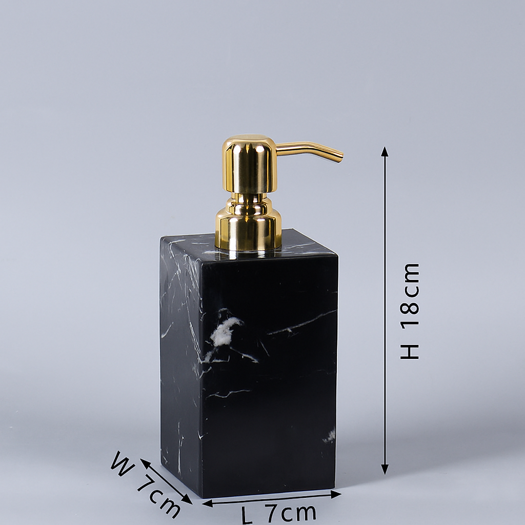 Solid Marble Soap Dispenser with Metal Pump – 1kg Natural Stone Lotion & Hand Sanitizer Bottle for Bathroom or Kitchen