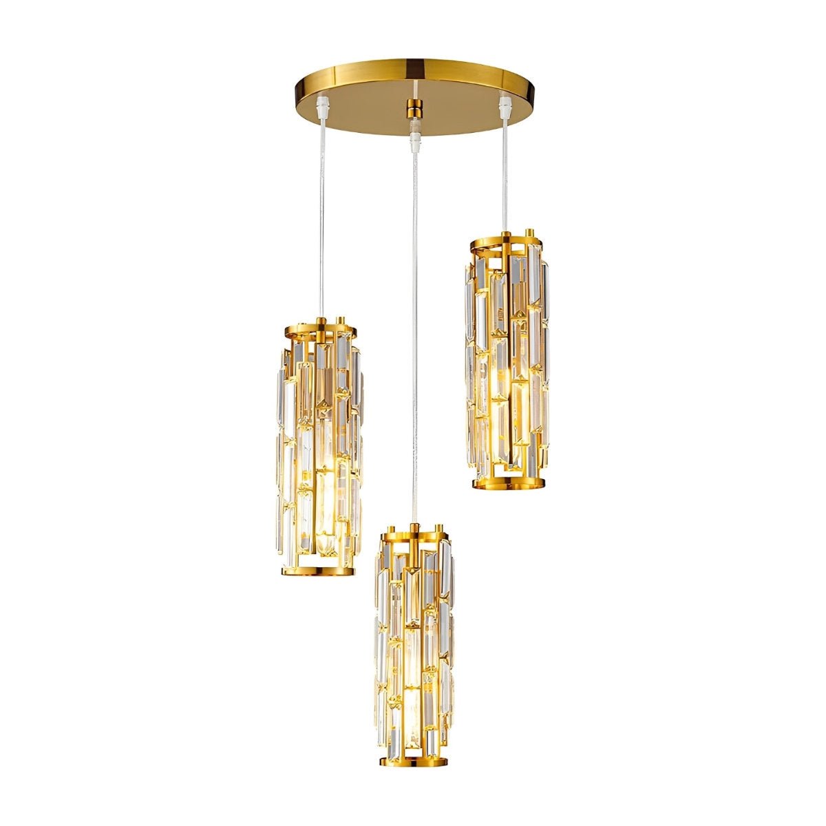 Iron Crystal Glass Chandelier Pendant Light Fixture for Living Room & Dining Room Ceiling