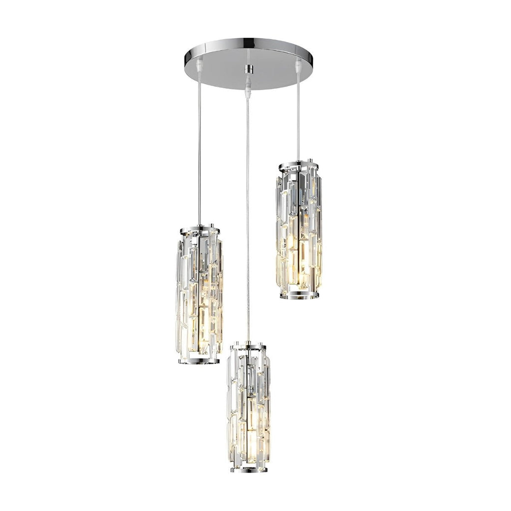 Iron Crystal Glass Chandelier Pendant Light Fixture for Living Room & Dining Room Ceiling