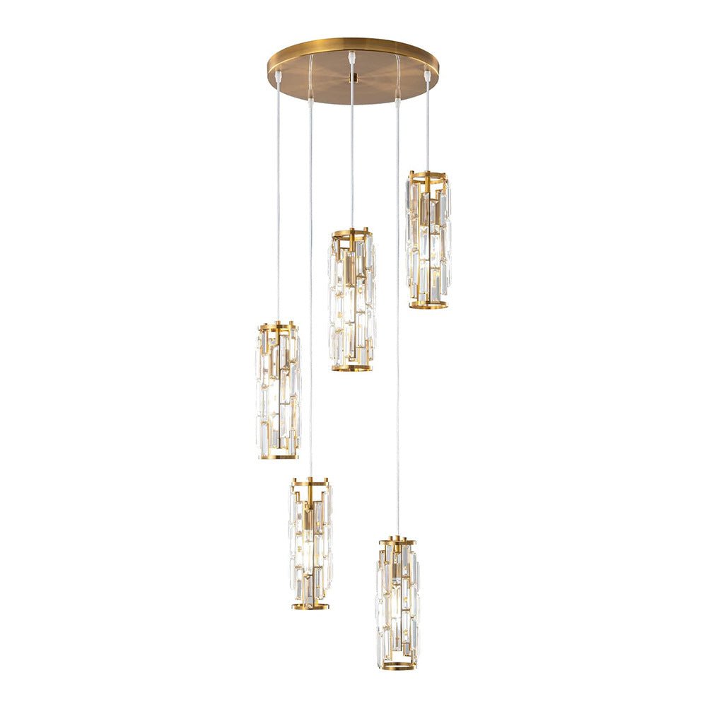 Iron Crystal Glass Chandelier Pendant Light Fixture for Living Room & Dining Room Ceiling
