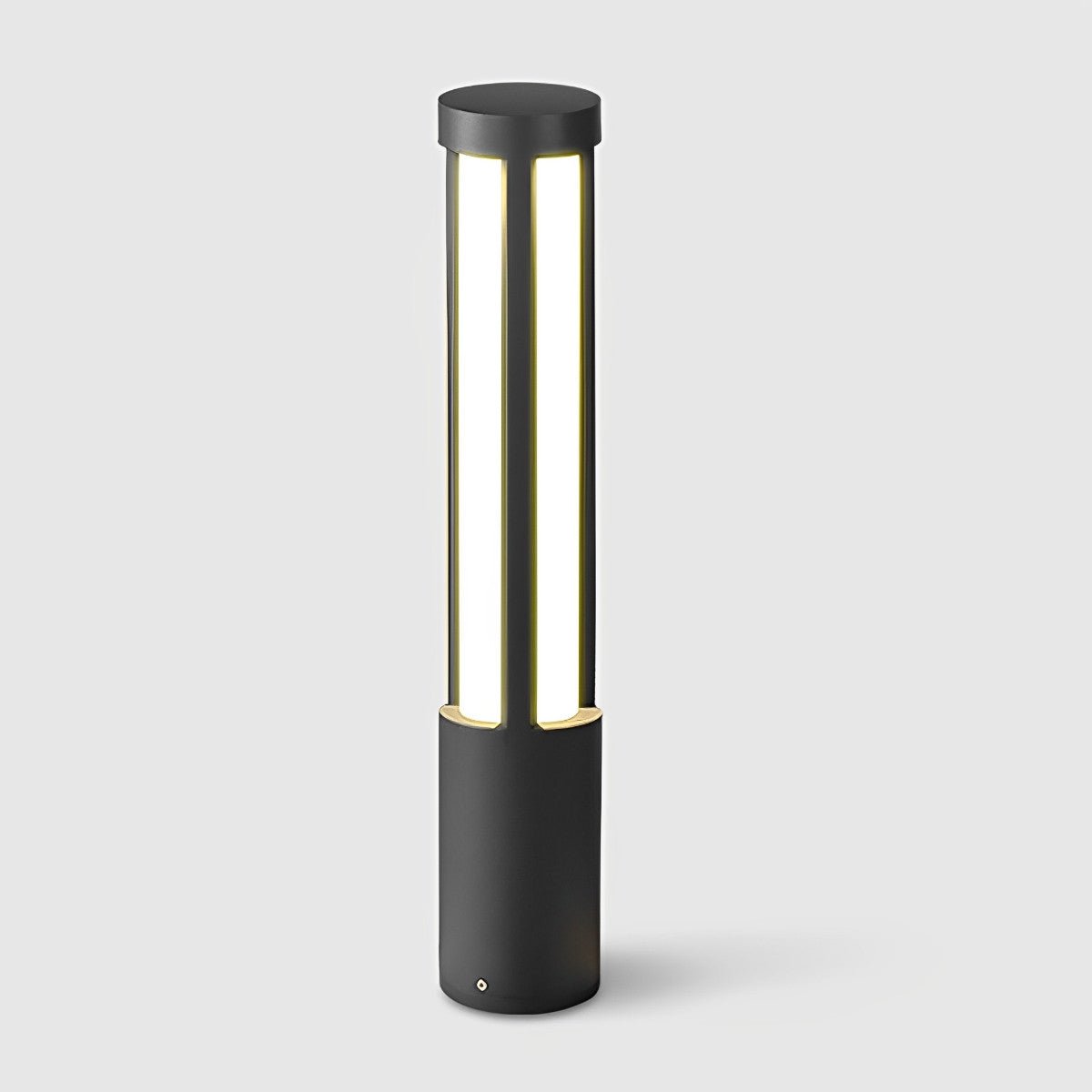 LED Black Modern Outdoor Post Light - Cylinder Design for Pathway, Garden & Street Illumination